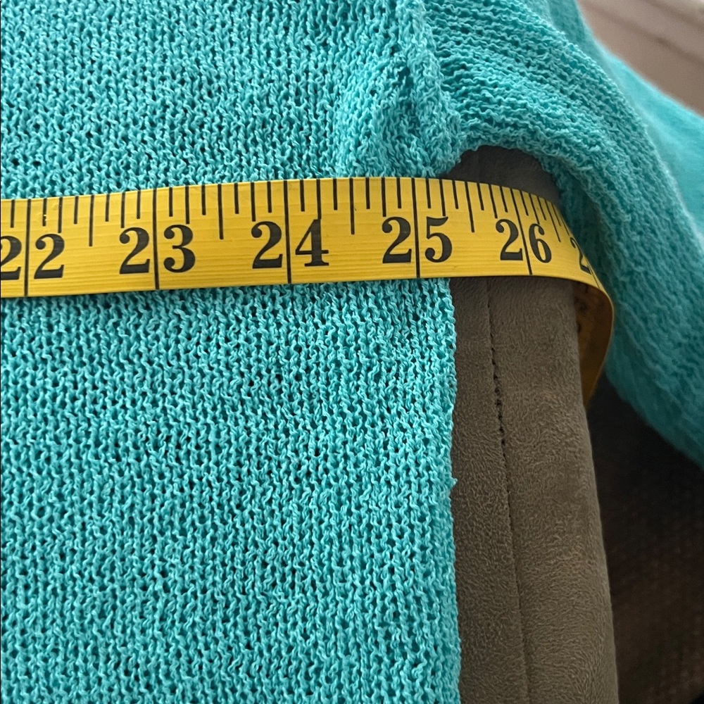 POL Turquoise daisy Floral V-Neck over sized Sweater size L - Picture 5 of 8